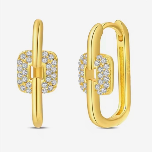 New .925 Earrings With 18k Gold Overlay
